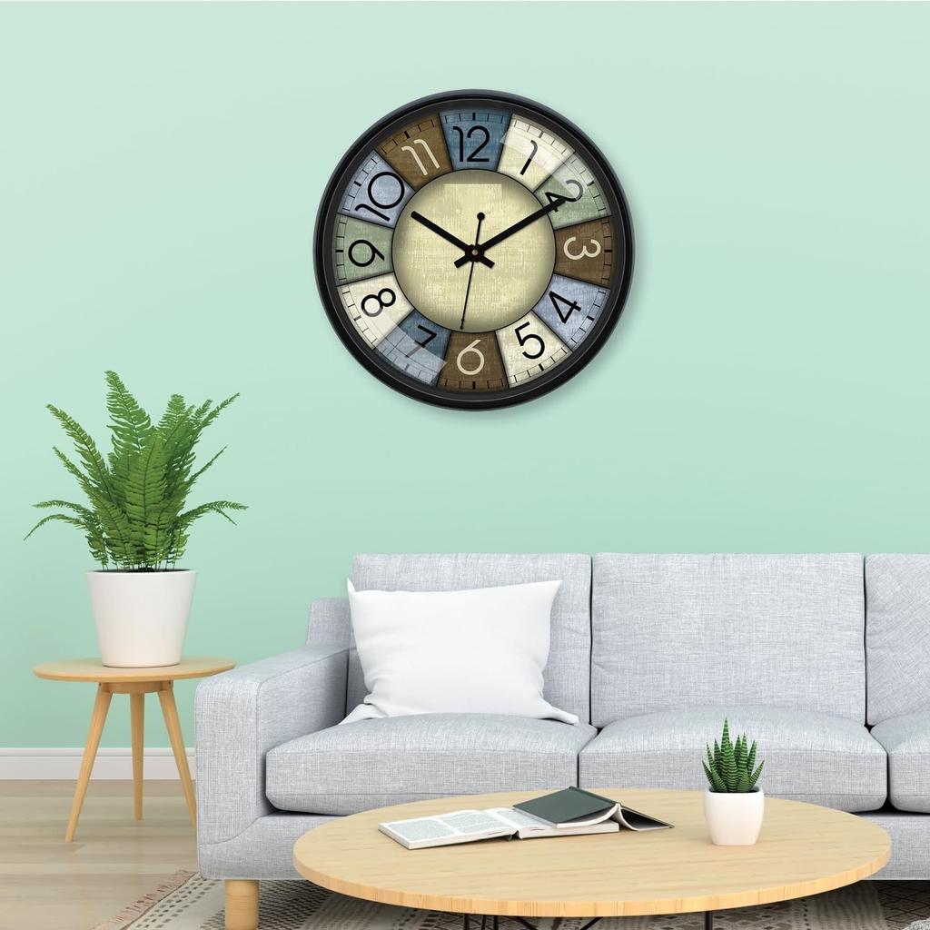 12-inch Plastic & Glass Wall Clock - Knight Time (Silent Movement), Black