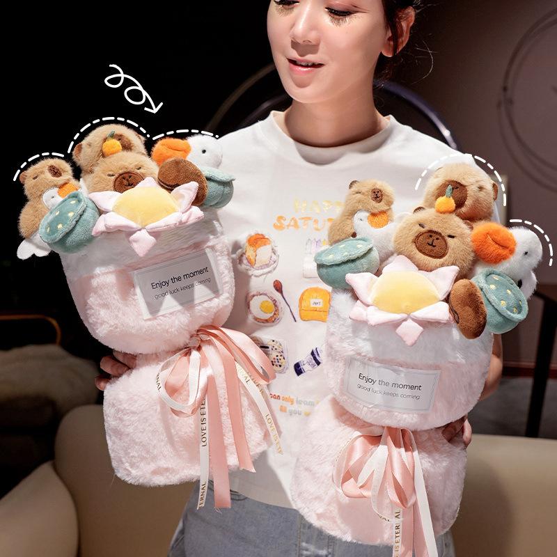 Buddhist Capybara Doll Bouquet Doll Capibala Doll Plush Toy Surprise Valentine's Day Birthday Gift