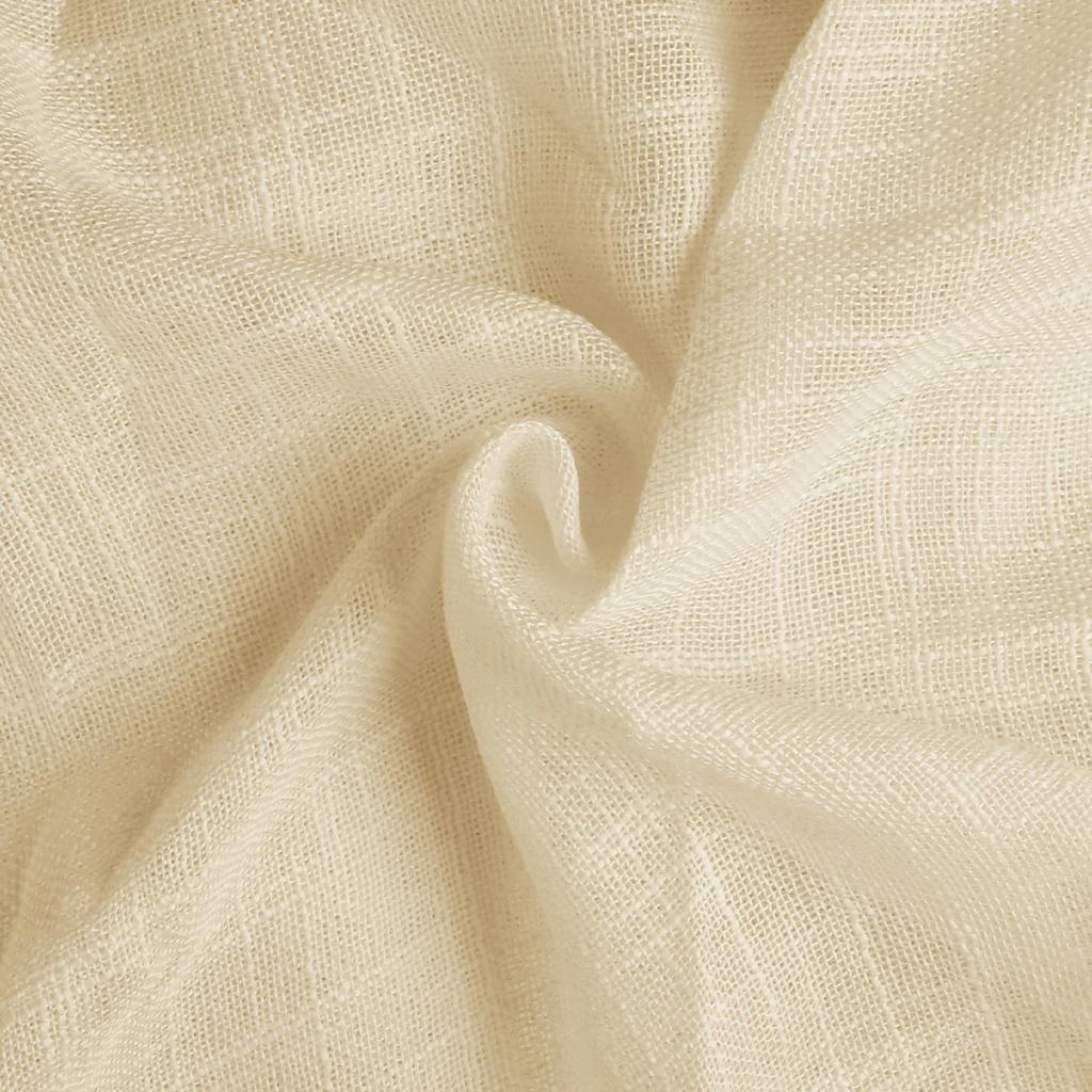 Cotton Linen Sheer Curtains Semi Transparent Voile Rod Pocket Curtains for Bedroom Living Room Light Filtering Window Curtains