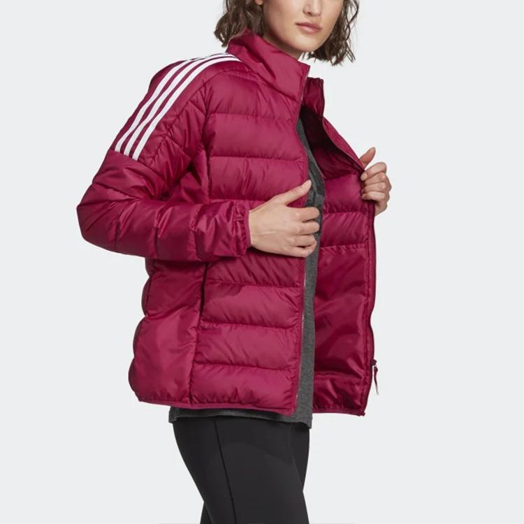 Adidas Dámská péřová bunda slim fit se stojáčkem červená GH4597