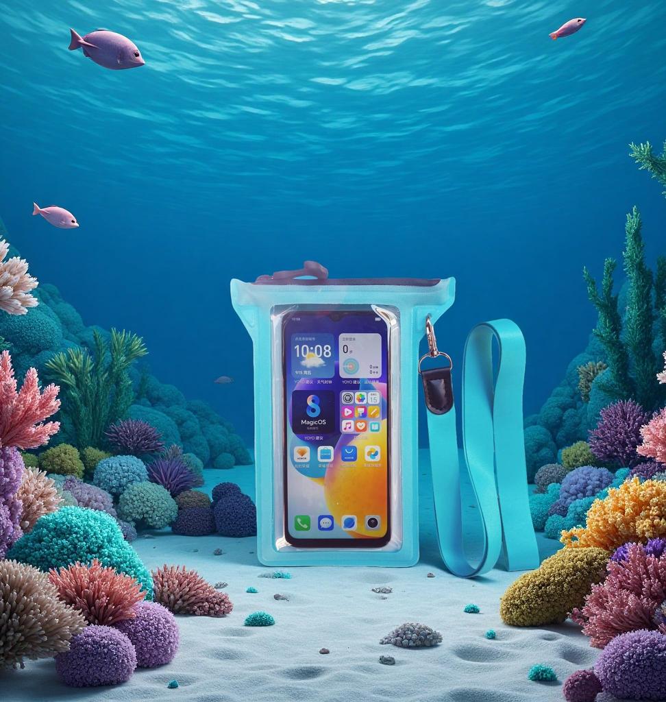 Waterproof smartphone case with airtight zipper made of thick TPU compatible with iPhone Pro closure, material, 17/16/15/14 Max.