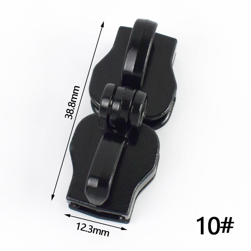 2/5/10Pairs 5# 8# 10# Lockable Nylon Zipper Sliders Double Hole Safety Zip Lock for Luggage Zips Puller Closure Repair Accessory