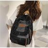 Student School Bag Denims Patched Backpack Girls Aesthetic Backpack Travel Bag Large Capacity Casual Daypacks