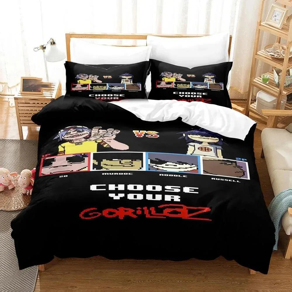 3D tištěný Gorillaz Music Band Povlečení Chlapci Dívčí Povlak na přikrývku velikosti Queen Povlečení na polštář Dětský bytový textil pro dospělé