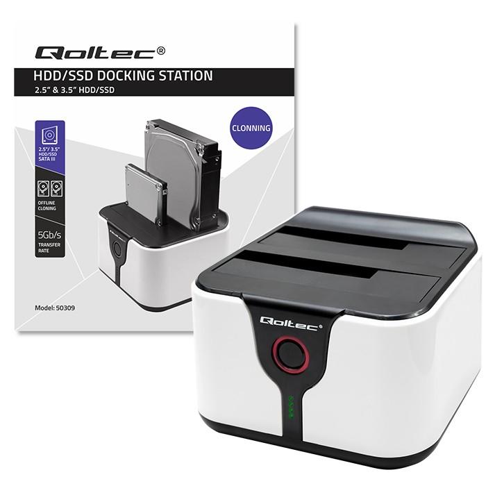 Qoltec Aluminum Case | HDD SSD 2.5" SATA3 | USB 3.0 | Silver