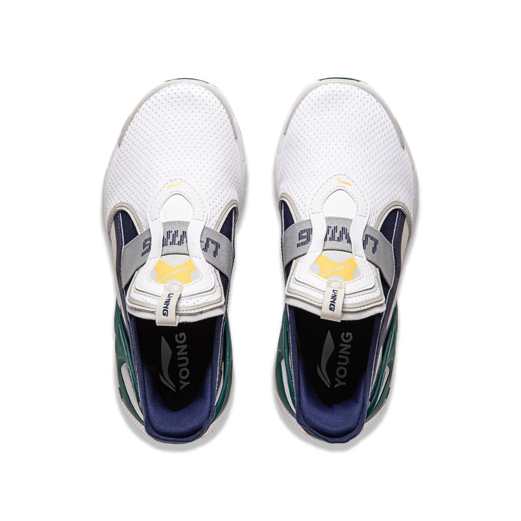 Li Ning Comfortable Versatile Low-Top Casual Shoes Kids Sneakers Standard-White Navy-Blue Antarctic-Gray YKCU102-5