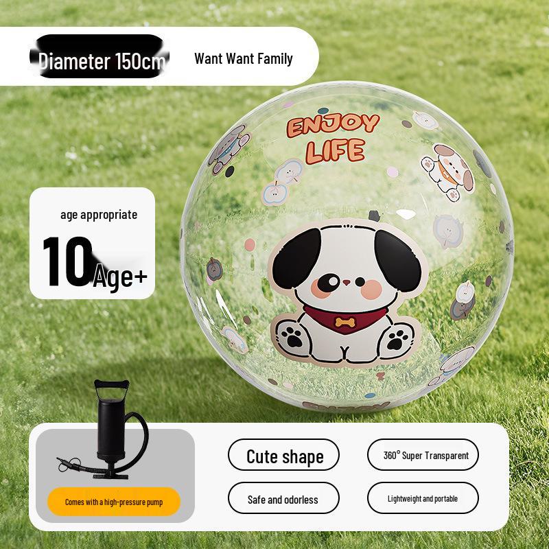 Inflatable Transparent Giant Football Beach Ball for Children and Parent-Child Interaction