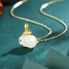 Jade Rabbit Necklace Female Guochao Retro Rabbit Pendant Birthday Zodiac Item Jewelry Premium Durable Quality Useful