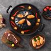 Barbecue Grill Pot Steak Grill Charcoal Pan Multifunctional Aluminum Barbecue Grill Hot Pot for Family Gathering Outdoor Picnics