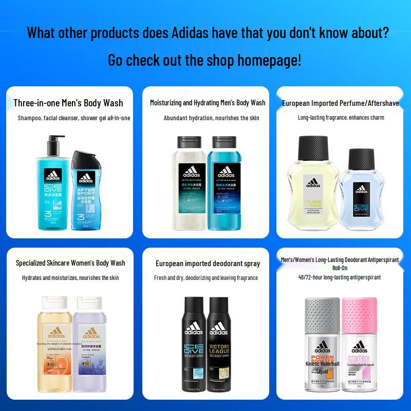 Adidas Men's 3-in-1 Body Wash, Shampoo & Face Wash