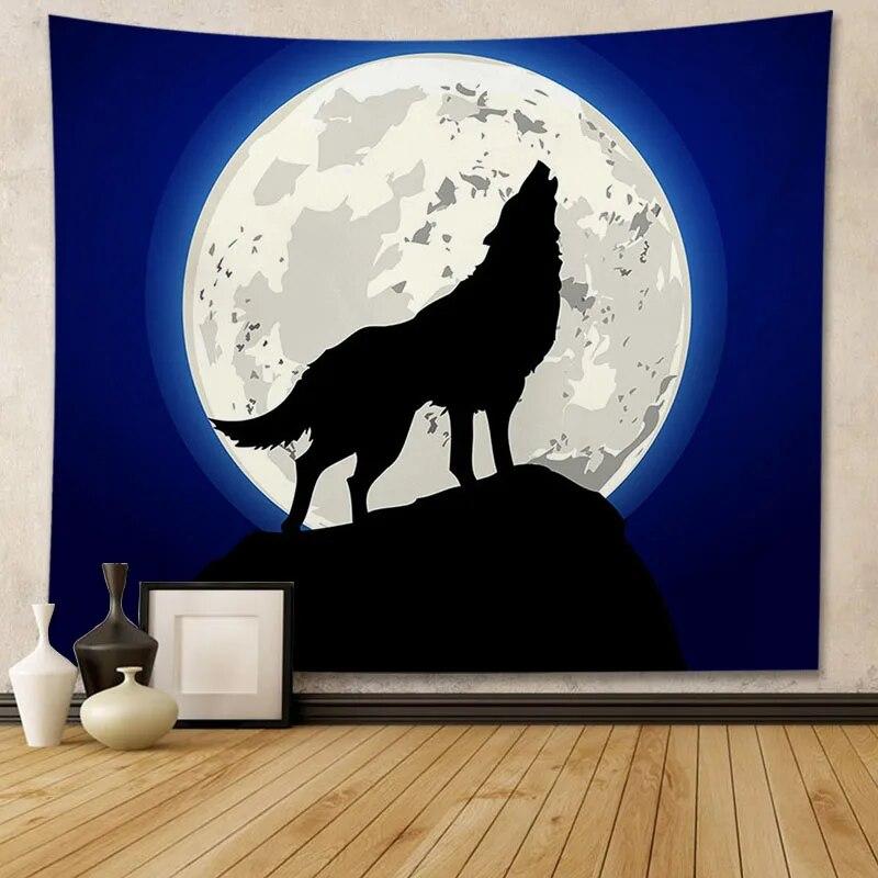 

Серия изображений животных, гобелен, украшение для дома, фоновая ткань, слон, лев, кошка, волк, олень, висящая ткань 100x75cm