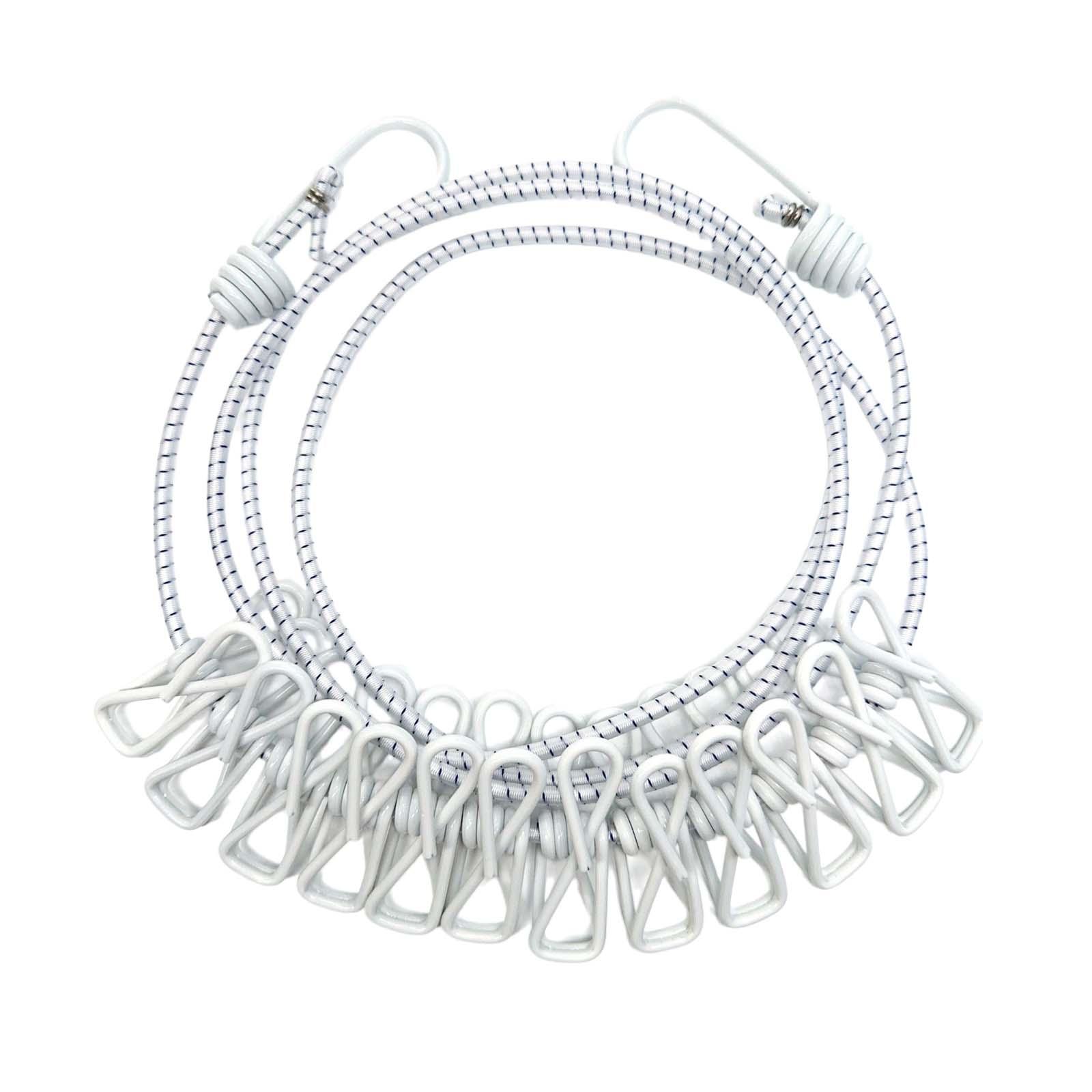 

Portable Clothesline Washing Line Practical with 12 Clips Portable Clothes Line for Garden Balcony Boat Household Camping белый