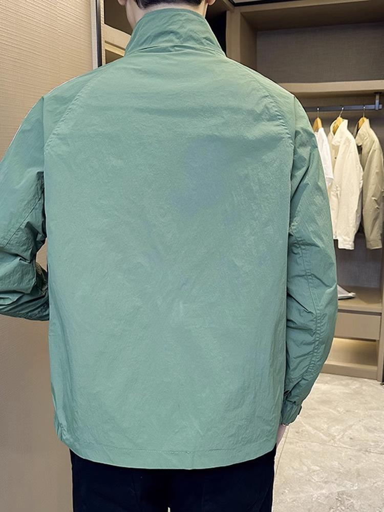 Autumn Casual Thin Jacket Men's Stand-up Collar Jacket 2025 New Trendy Brand Versatile Quick-drying Sports Sunscreen Top