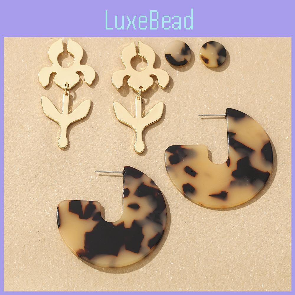 Trendy Print Leopard Acetate Stud Earrings With Bold Alloy Star Design Summer 2021