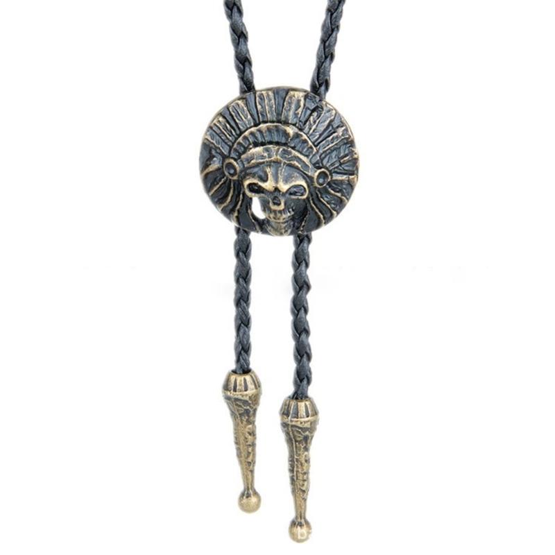 

Ethnic Relief Indian Buckle Bolo Tie for Male Bridegroom Wedding Necklace Western Cowboy Necktie Bolo Tie for Shirt 1 бронзовий