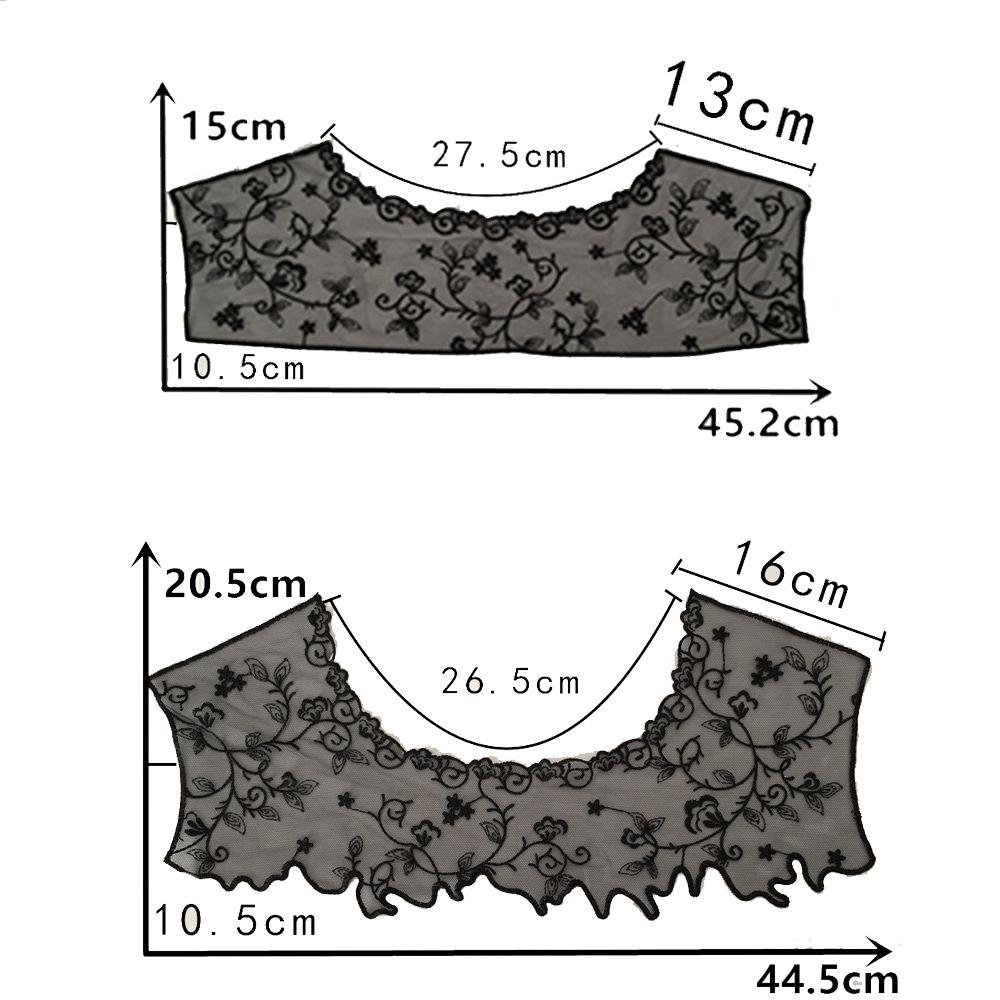 Black And White Organza Embroidery Collar Lace Mesh Lace Diy Sewing Decoration With Clothing Accessories