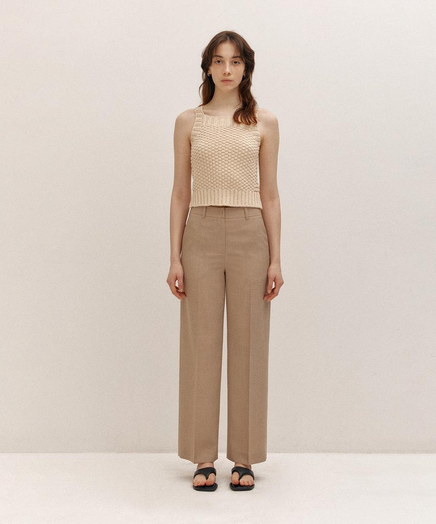 AVA MOLLI Classic Semi Wide Slacks (Beige)