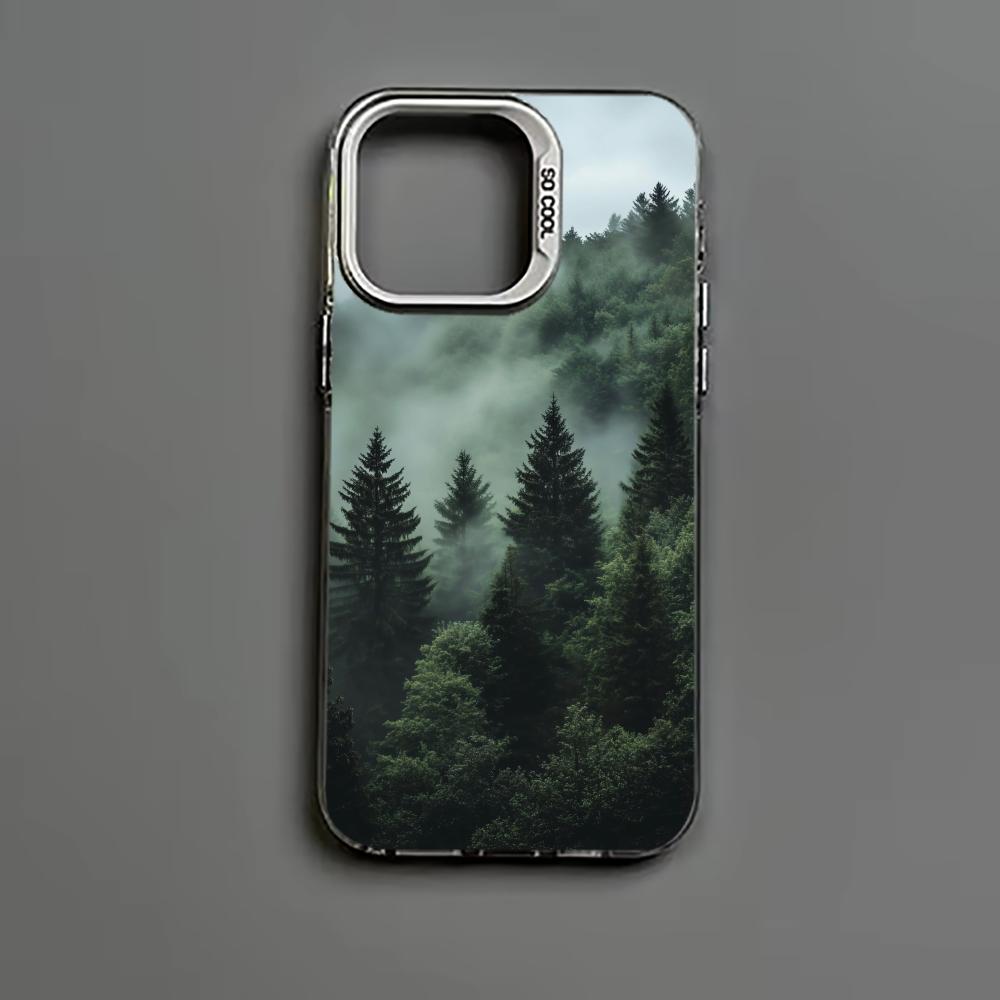 Tiefwald-Muster Handyhülle geeignet für iPhone 17 16 15 14 13 12 11 Pro/Max/Plus sturzsicher und stoßfest Rückseite