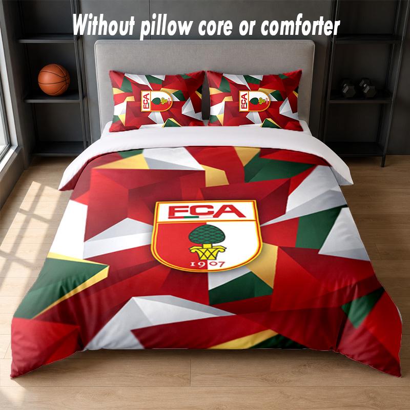 FC Augsburg FC Design Bed Bedding Set 1 Duvet Cover + 2 Pillowcases Soft Breathable Household Bed Linens