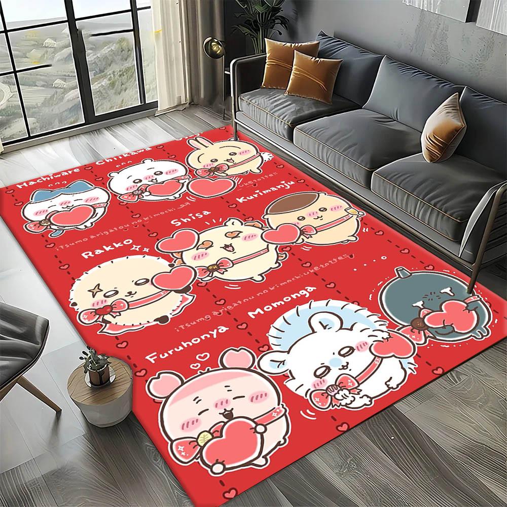 Cartoon Anime C-ChiikawaS Classic 3D Print Carpet Rug Art for Room Decor Home Bedroom Gifts Fans Area Rug Non-slip Floor Mat