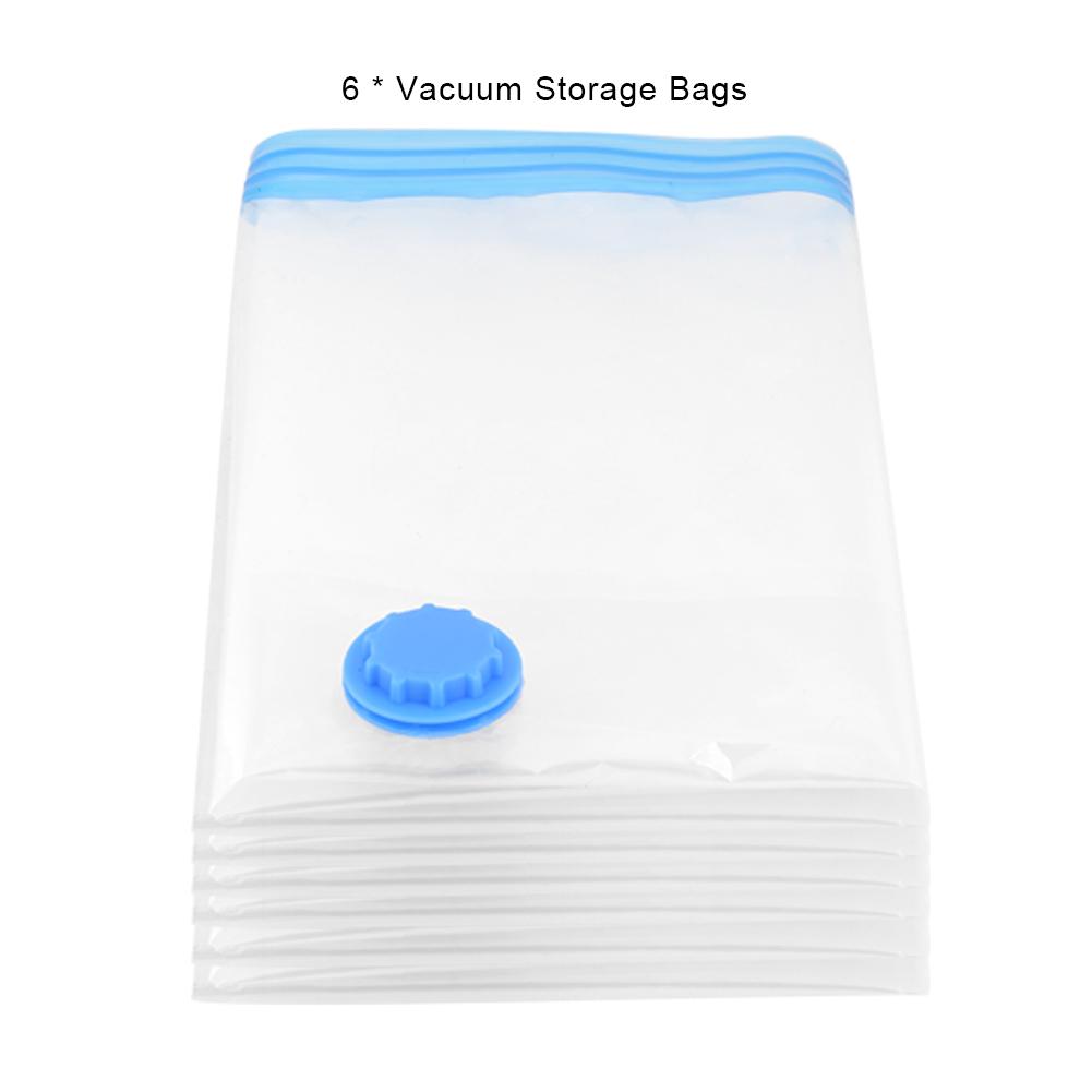 6Pcs Vacuum Compressed Space Saving Storage Bags Clothes Pillow Travel Organizer (60*80cm)