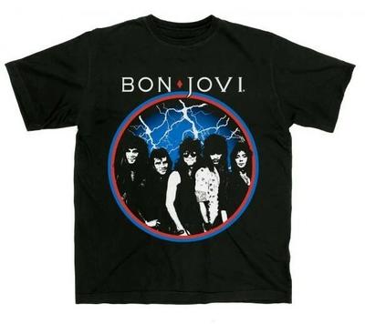 BON JOVI Cd Lgo Vintage CLASSIC GROUP CIRCLE PHOTO Official SHIRT LRG New