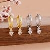 2PCS Luxury Round Pendientes Earrings For Women Stainless Steel Huggies Hoop Piercing New In Y2k Jewelry Aretes De Mujer