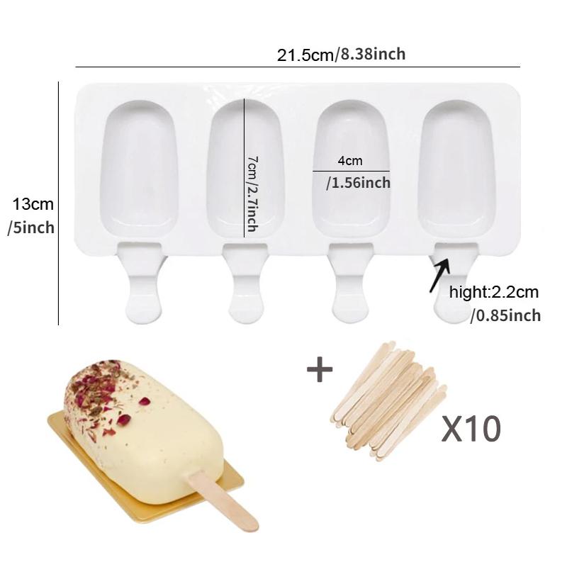 

Формы для эскимо силиконовые 4/6/10 ячеек, подносы для эскимо, формы для мороженого домашнего приготовления для морозильной камеры, не содержат БФА, форма для эскимо с легким извлечением