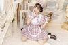 Clearstone Lyrical Palette Cosplay Halloween Idol Check Maid Dress for Women, Pink