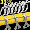 30pcs 13-19mm Worm Gear Hose Clips Stainless Steel Adjustable Handle Hose Clamps Fasteners For Faucet Water Pipes Pipeline Hardware