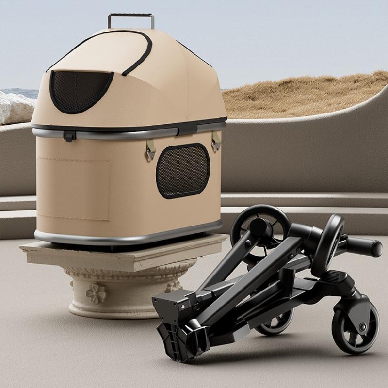 Passeggino per Animali in Lega di Magnesio Ultraleggero Pieghevole Trasportino per Cane Gatto Carrellino da Viaggio Portatile per Chihuahua Passeggino da Passeggio all'Aperto per Cani e Gatti