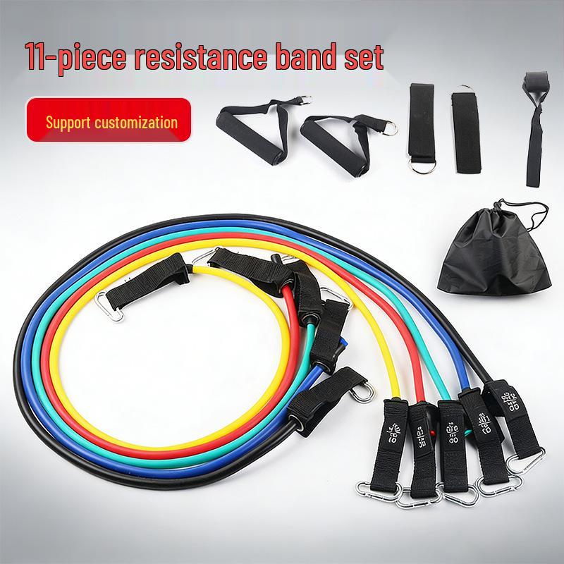 11-Piece Multifunctional Resistance Bands Fitness Set Mountaineering Strap Buckle (100 lbs)