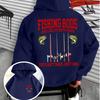 Humorous Fisherman Quote Mens Hooded Sweatshirt Bass and Multiple Fishing‑Rod Print Casual Outdoor Street‑Wear Hoodie