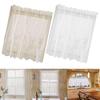 Embroidered Lace Window Voile Curtain Valance Tiers +White