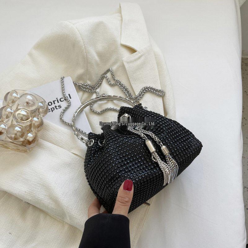 2025 Rhinestone French Shoulder Bag: Niche Design Chain Crossbody for Women’s Autumn