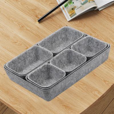 8 Pieces Drawer Organizer Tray Felt Storage Bin Desk Divider Container for Makeup Jewelry Stationery