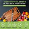 Wooden Chopping Board for Kitchen Vegetable Cutting Board with Juice Groove Seasoned Acacia Wood Naturally Antibacterial Anti-warp