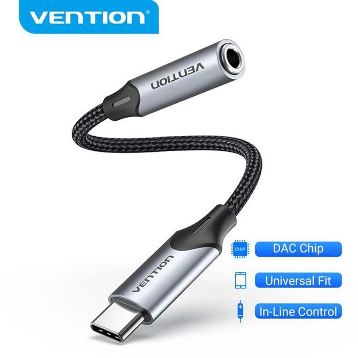 Adaptateur Audio Type-C Vers Prise Jack 3,5 Mm 3,5 Mm, DAC - Vention (BGMHA) - Gris