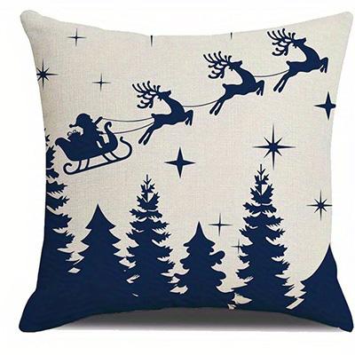 Short Plush Material Pillowcasehome Decor Christmas-Themed Patterns Cushion Covers Pattern Cushion Cover Suitable For Sofa Bedro