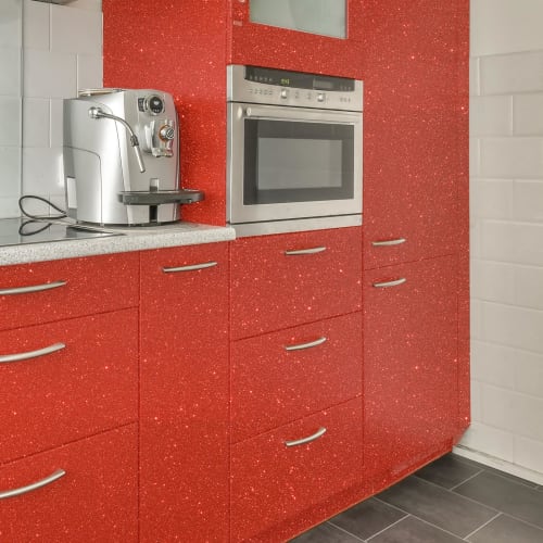 VEELIKE Glitter Wallpaper Stickers, Red, 40x300cm, 0.6mm Thick, Glitter-Infused, Cutting Sheet, Wall Stickers, Glitter Stickers, Gift Wrapping, Furnit