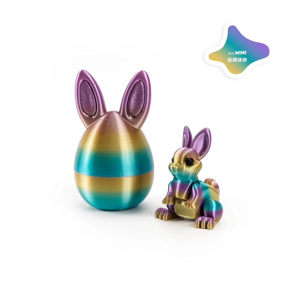 3D Printed Rabbit Eggs Ornament Animal Model Easter Rabbit Home Desktop Ornament Happy Easter Gift for Kids