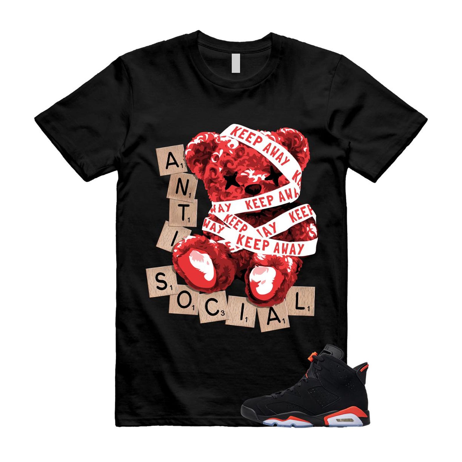 6 Infrared Salesman Black Red T Shirt Match ANTI S