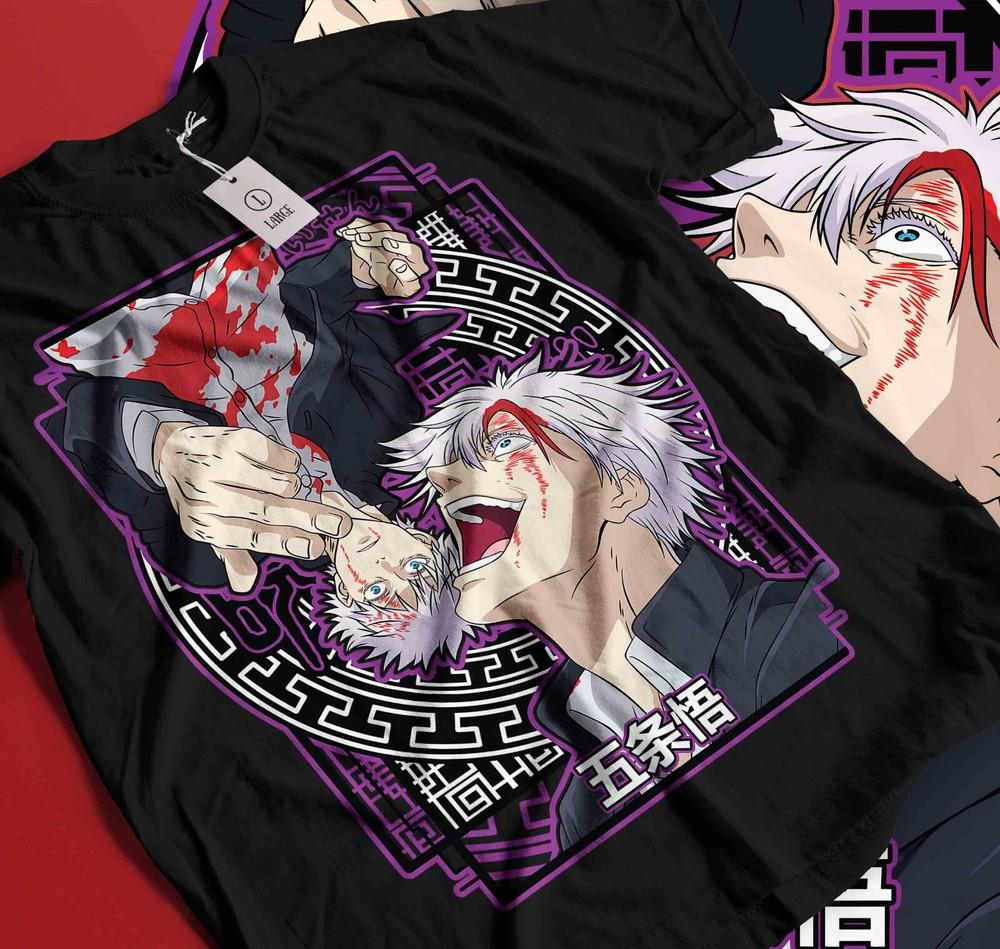 

Gojo Satoru T-Shirt Jujutsu Kaisen Mahito Anime Horror Funny Gift Shirt 502 M
