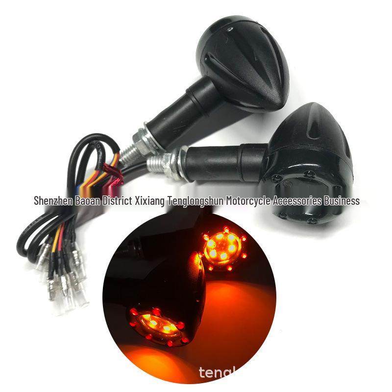 Retro Motorcycle LED Turn Signals & Brake Lights - 12V Daytime Running & Direction Indicators