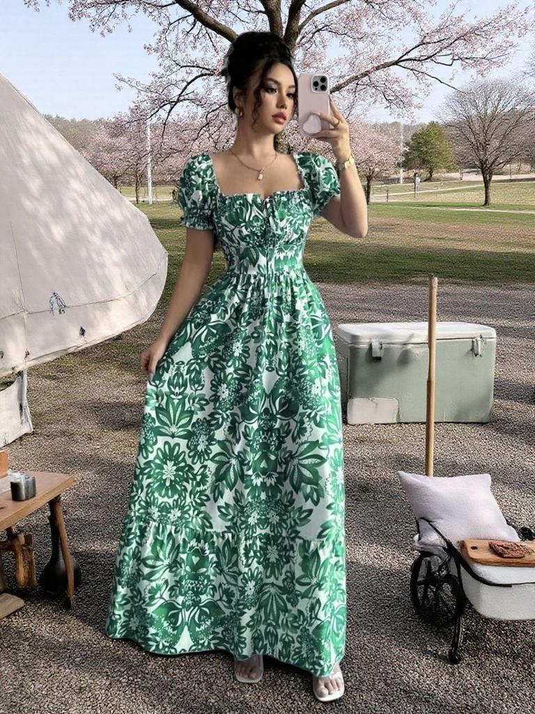 Women's Elegant Fashion Print Long Skirt Dress - New Arrival