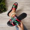 Woven Large Size Colored Thin Strap Flat-Bottomed Slippers Women'S Fashion Foot Slippers Fish Mouth Slippers