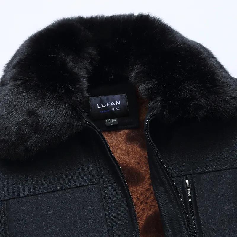 Men Jacket Winter Plus Velvet Thick Warm Coat Regular Casual Parka Middle-aged and Elderly Cotton-padded Jacket