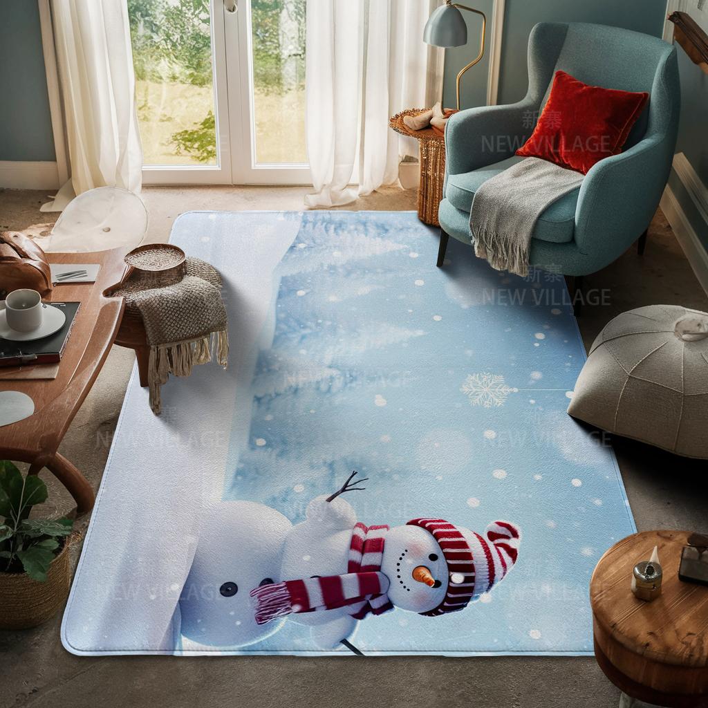 House Entrance Carpet Home Door Mat Living Room Bath Foot Bathroom Non-slip Water Absorption Rugs Bath Merry Christmas Winter