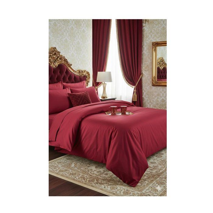 Drap housse percale de coton 140 x 200 cm Rouge