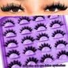 New 10 Pairs Of Natural Full False Eyelashes,Thick Curling Fluffy Eyelashes For Party Use Manga Eyelashes, Travel Essentials